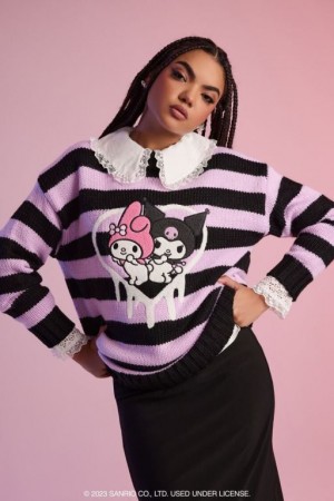 Suéteres Forever 21 My Melody Amp Kuromi A Rayas Mujer Moradas Multicolor | B3nQvLjgPOY