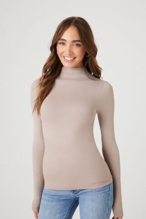 Suéteres Forever 21 Seamless Turtleneck Mujer Goat | eZtkVHjBqMs