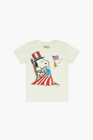 Tops Forever 21 Girls American Snoopy Estampadas Niños Creme Multicolor | zgYzCBY4TsW