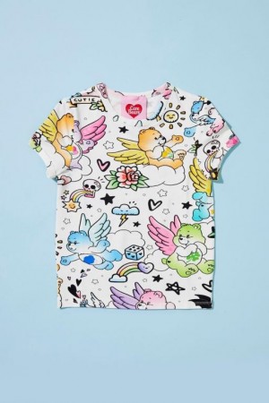 Tops Forever 21 Girls Care Bears Print Niños Blancas Multicolor | CjiIC0h8MQI