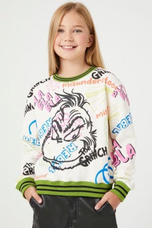 Tops Forever 21 Girls Grinch Estampadas Niños Creme Multicolor | lUrudVhtyNE