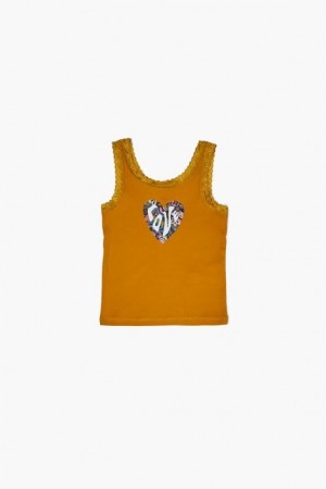 Tops Forever 21 Girls Love Heart Estampadas Tank Niños Amarillo Multicolor | MZdfmKVoaLA