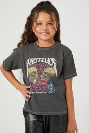 Tops Forever 21 Girls Metallica Estampadas Niños Gris Multicolor | PvuMgoisxzm