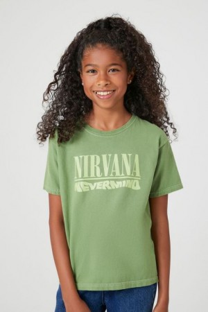 Tops Forever 21 Girls Nirvana Estampadas Niños Verde Multicolor | wkqPq3I1zhn