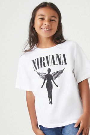 Tops Forever 21 Girls Nirvana Estampadas Niños Blancas Multicolor | ebjUpPk2iVy