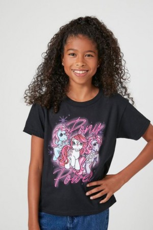 Tops Forever 21 Girls Pony Power Estampadas Niños Negras Multicolor | ivchDURI3Ng