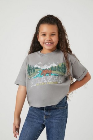 Tops Forever 21 Girls Rhinestone Alaska Niños Gris Multicolor | 9AeI1sv83VN