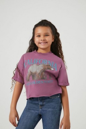 Tops Forever 21 Girls Rhinestone California Niños Moradas Multicolor | IiZHeWsJ39J