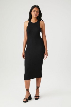 Vestido Forever 21 Acanalado Knit Cutout Midi Mujer Negras | tYl6jzdd60x