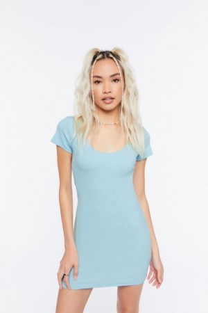 Vestido Forever 21 Acanalado Mini T Shirt Mujer Cloud | 0tcBnDBIFkC