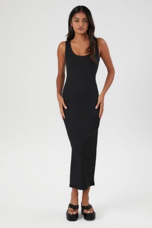 Vestido Forever 21 Acanalado Tank Bodycon Maxi Mujer Negras | x4OK4UoQFhH