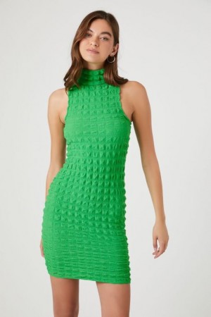 Vestido Forever 21 Acolchado Bodycon Mini Mujer Verde | lTTT4NbHSje