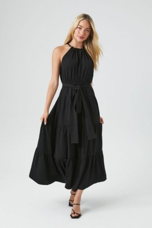 Vestido Forever 21 Belted Halter Maxi Mujer Negras | g8obwKYBlzI