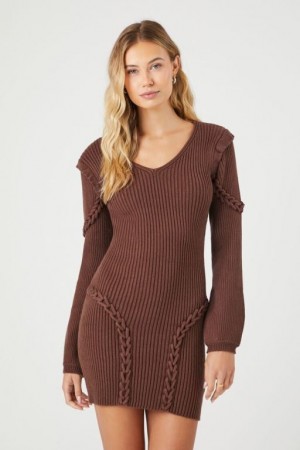 Vestido Forever 21 Bodycon Mini Mujer Chocolate | HJ6BaTkOfmd