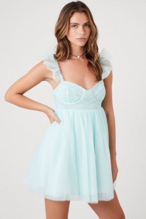 Vestido Forever 21 Butterfly Sleeve Babydoll Mujer Azules | xHAkvQ4xDpU