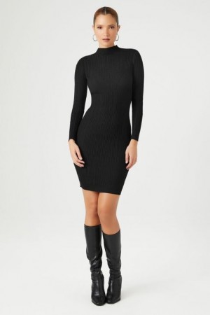 Vestido Forever 21 Cable Knit Midi Mujer Negras | jPeC8mb2oDU