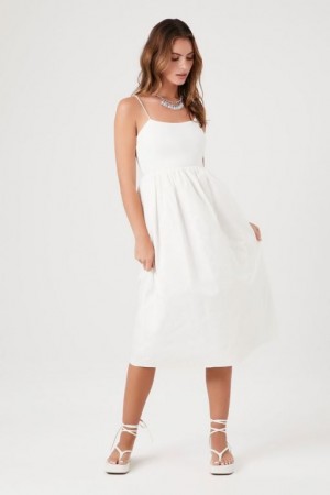 Vestido Forever 21 Cami Babydoll Midi Mujer Blancas | 5nDAa9no9am