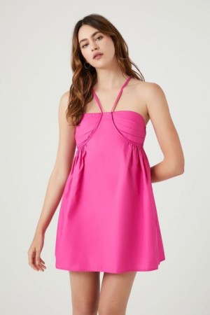 Vestido Forever 21 Cami Babydoll Mini Mujer Fucsia | TPXgpzakYtP