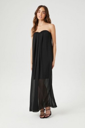 Vestido Forever 21 Chiffon Sweetheart Maxi Mujer Negras | nkXYrUH0fTo