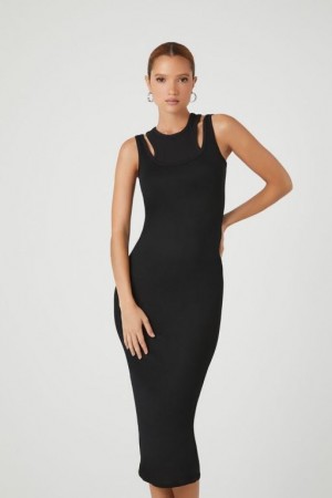 Vestido Forever 21 Combo Bodycon Midi Mujer Negras | S9XTJQxkklO