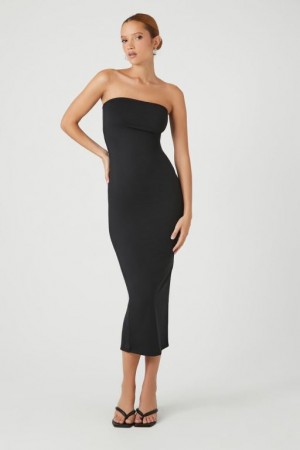 Vestido Forever 21 Contour Bodycon Tube Midi Mujer Negras | zFA7wmBW3Nr