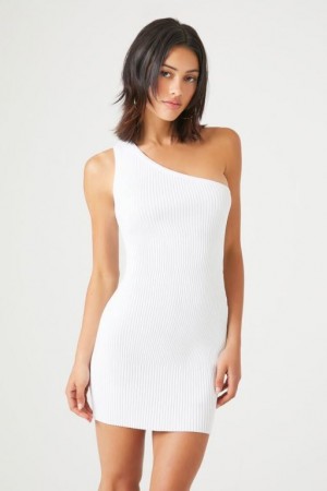 Vestido Forever 21 Contour One Shoulder Mini Mujer Blancas | cuS3CDjMBKf