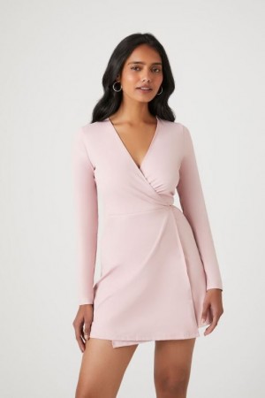 Vestido Forever 21 Contour Wrap Mini Mujer Moradas | OC2IydbrvvA