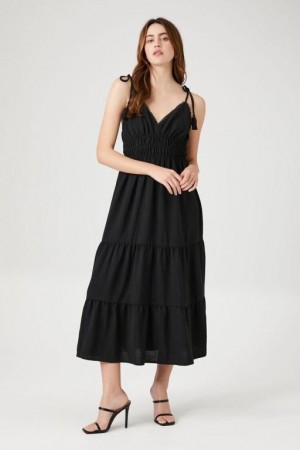 Vestido Forever 21 Crochet Trim Tassel Midi Mujer Negras | SCe6XvdBaur