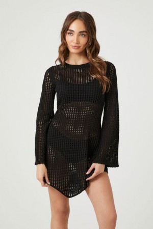 Vestido Forever 21 Crochet V Hem Mini Mujer Negras | FDT8pDViDWe