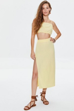 Vestido Forever 21 Cutout Midi Mujer Mimosa | 9aiUX5ulk7e