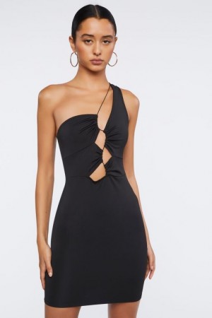 Vestido Forever 21 Cutout One Shoulder Mini Mujer Negras | oSSluRMfrQE