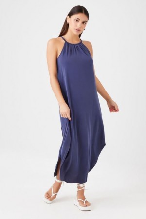 Vestido Forever 21 Dolphin Hem Maxi Mujer Azul Marino | HJD90nsFVxz