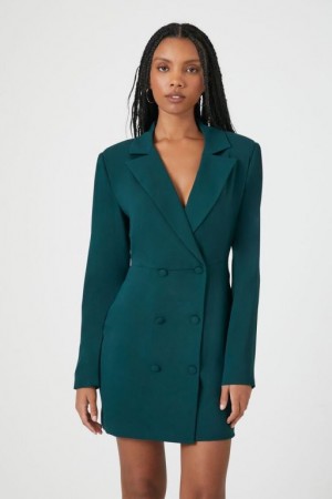 Vestido Forever 21 Double Breasted Mujer Verde | SoMpfyngR21