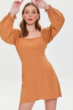 Vestido Forever 21 Fit Amp Flare Mini Mujer Maple | 9q4AJcO7RCP