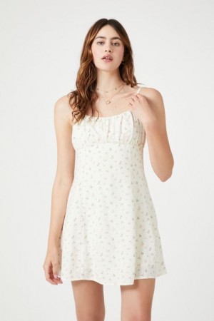 Vestido Forever 21 Floral Print Cami Mini Mujer Blancas Multicolor | fCXN5zIQsxl