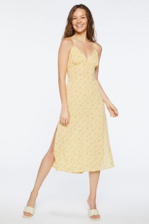 Vestido Forever 21 Floral Print Tie Back Mujer Amarillo Multicolor | aOfktahxYwQ