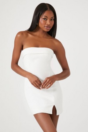 Vestido Forever 21 Foldover Tube Mini Mujer Blancas | DumOdqRlVn7