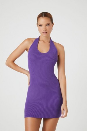 Vestido Forever 21 Halter Bodycon Mini Mujer Moradas | yXEdcFdeSes