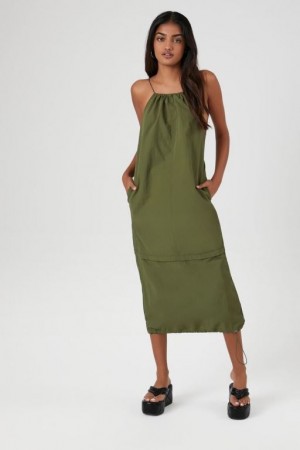 Vestido Forever 21 Halter Shift Midi Mujer Gris Verde | zlZsvCjRrj8