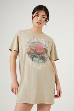 Vestido Forever 21 Joshua Tree Estampadas T Shirt Mujer Marrones Multicolor | V4iB4UxsxUp