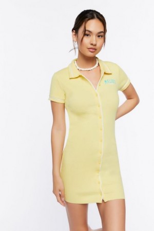 Vestido Forever 21 Malibu California Estampadas Mini Mujer Amarillo Multicolor | ISG0dRoOr1K