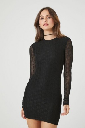 Vestido Forever 21 Mesh Bodycon Mini Mujer Negras | ppcIULL4fry