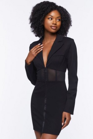 Vestido Forever 21 Mesh Cutout Mini Mujer Negras | ogPEyQiPLZC