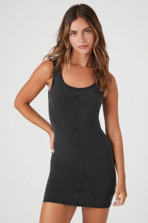 Vestido Forever 21 Mineral Wash Bodycon Mini Mujer Negras | mIfJaPknyiq