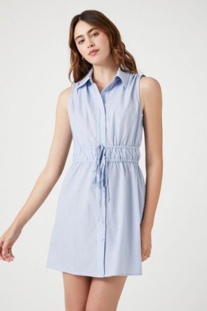 Vestido Forever 21 Mini A Line Mujer Azules Claro Blancas | u3L0Y5u4Wt5