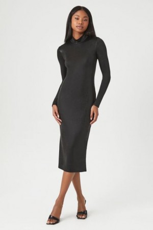 Vestido Forever 21 Mock Neck Bodycon Midi Mujer Negras | oS8nZiKwyiq