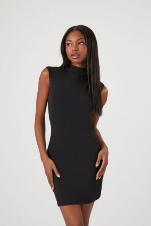 Vestido Forever 21 Mock Neck Mini Mujer Negras | ylkxP3288UN