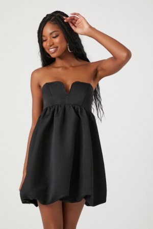 Vestido Forever 21 Notched Tube Babydoll Mujer Negras | bUxhXsyRpgg