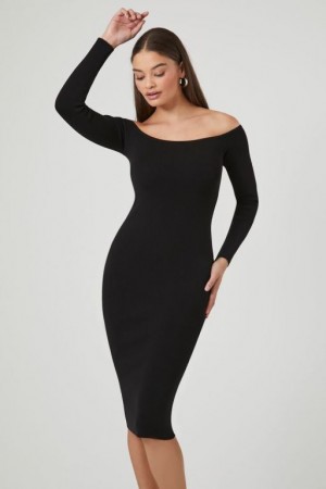 Vestido Forever 21 Off The Shoulder Mujer Negras | FVADt7pSC35