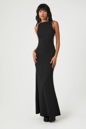 Vestido Forever 21 Open Back Bodycon Maxi Mujer Negras | qfmlicVS3Xp